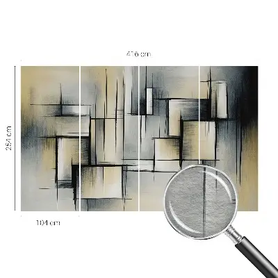 Fototapete fürs Schlafzimmer mit abstrakten geometrischen Formen
