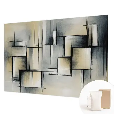 Fototapete fürs Schlafzimmer mit abstrakten geometrischen Formen