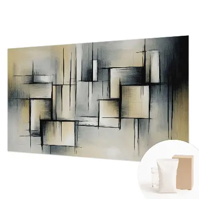 Fototapete fürs Schlafzimmer mit abstrakten geometrischen Formen