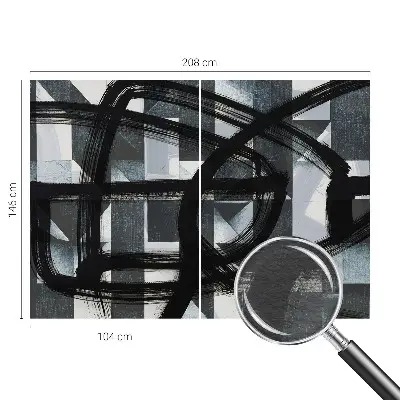 Vlies-Fototapete fürs Wohnzimmer mit ausdrucksstarkem geometrischem Motiv
