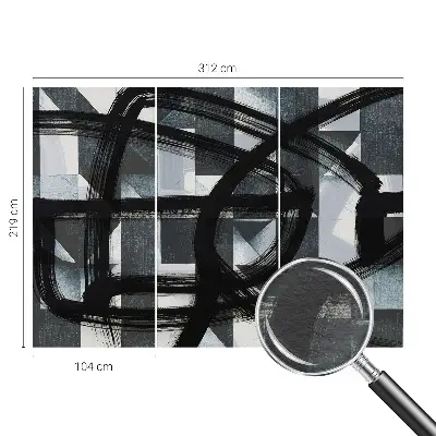 Vlies-Fototapete fürs Wohnzimmer mit ausdrucksstarkem geometrischem Motiv