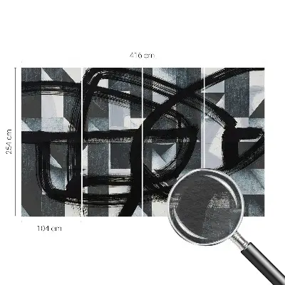 Vlies-Fototapete fürs Wohnzimmer mit ausdrucksstarkem geometrischem Motiv
