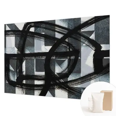 Vlies-Fototapete fürs Wohnzimmer mit ausdrucksstarkem geometrischem Motiv