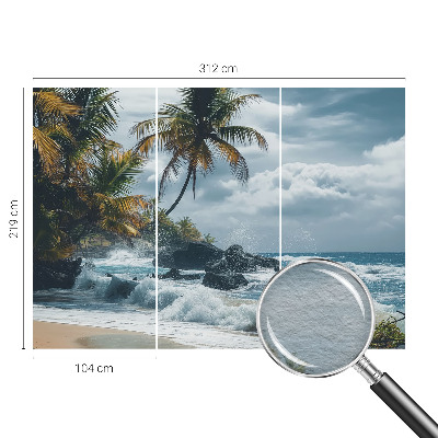 Moderne Vlies-Fototapete mit Motiv eines exotischen Strandes