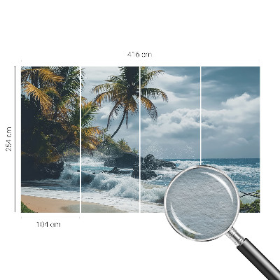 Moderne Vlies-Fototapete mit Motiv eines exotischen Strandes