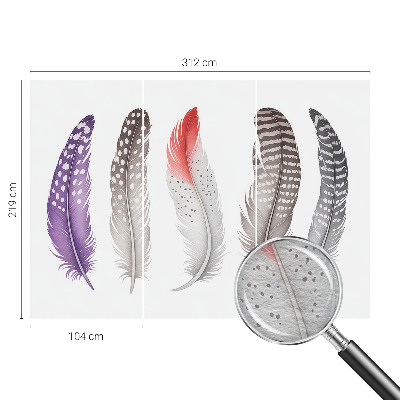 Bedruckte Vlies-Fototapete Gemusterte Federn