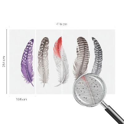 Bedruckte Vlies-Fototapete Gemusterte Federn