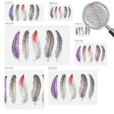 Bedruckte Vlies-Fototapete Gemusterte Federn