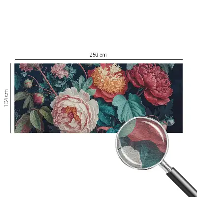 Fototapete fürs Wohnzimmer mit bunten Blumenmotiv