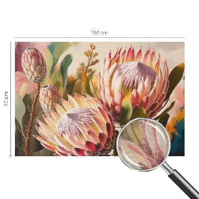 Fototapete fürs Kinderzimmer mit Protea‑Blüten