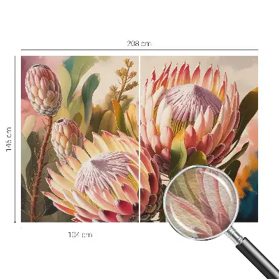 Fototapete fürs Kinderzimmer mit Protea‑Blüten