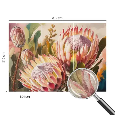Fototapete fürs Kinderzimmer mit Protea‑Blüten
