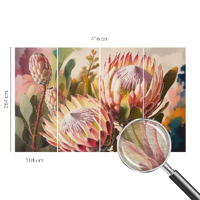 Fototapete fürs Kinderzimmer mit Protea‑Blüten