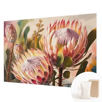 Fototapete fürs Kinderzimmer mit Protea‑Blüten