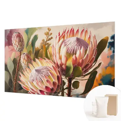 Fototapete fürs Kinderzimmer mit Protea‑Blüten