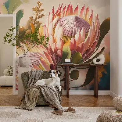 Fototapete fürs Kinderzimmer mit Protea‑Blüten