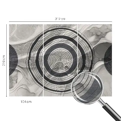 Vlies-Fototapete nach Maß mit grauen Kreisen