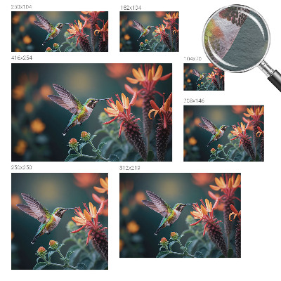 Vlies-Fototapete fürs Wohnzimmer Kolibri-Blumen