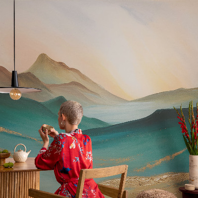 Moderne Vlies-Fototapete mit friedlicher Landschaft