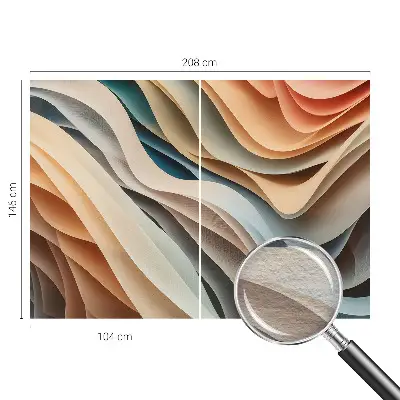 Wand-Fototapete mit wellenförmigen Formen
