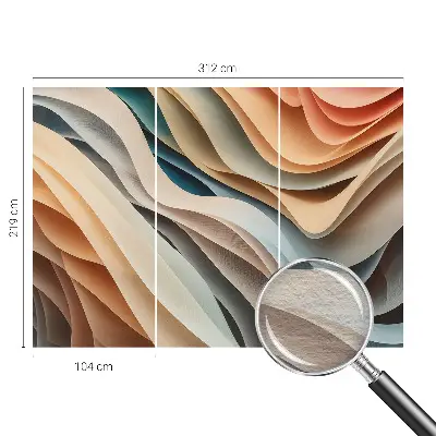 Wand-Fototapete mit wellenförmigen Formen