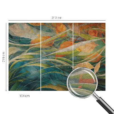 Dekorative Wand-Fototapete mit einer herbstlichen Landschaft