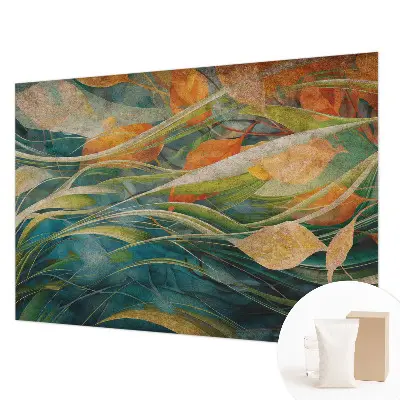 Dekorative Wand-Fototapete mit einer herbstlichen Landschaft