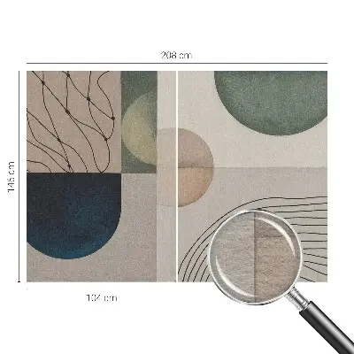 Fototapete fürs Wohnzimmer mit geometrischem Muster