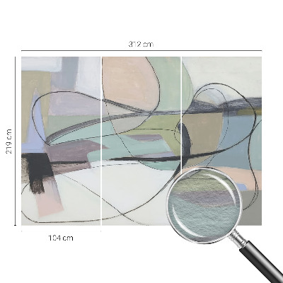 Motivtapete aus Vlies Pastellfarbene Linien