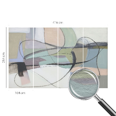 Motivtapete aus Vlies Pastellfarbene Linien