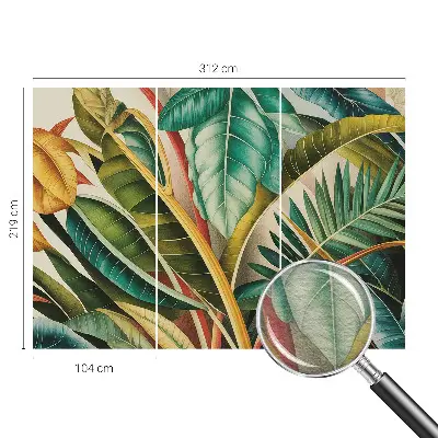 Wandtapete mit exotischem Blattmotiv