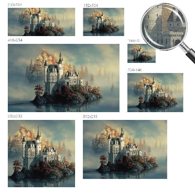 Wand-Fototapete mit Motiv eines Märchenschlosses