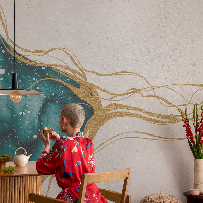 Fototapete fürs Kinderzimmer Türkisfarbene Linien