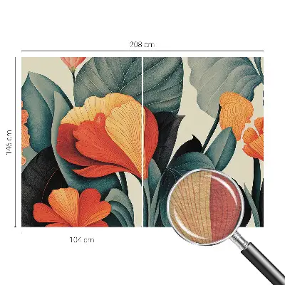 Vlies-Fototapete fürs Wohnzimmer mit bunten Blumen als Motiv