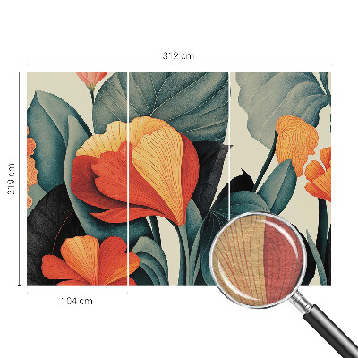 Vlies-Fototapete fürs Wohnzimmer Bunte Blumen