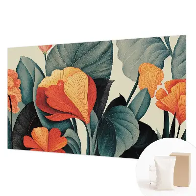 Vlies-Fototapete fürs Wohnzimmer mit bunten Blumen als Motiv