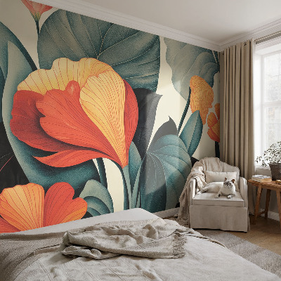 Vlies-Fototapete fürs Wohnzimmer Bunte Blumen