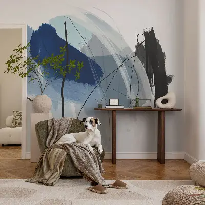 Fototapete fürs Wohnzimmer mit farbenfrohen abstrakten Motiven