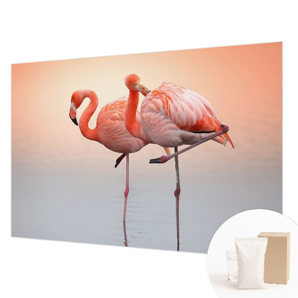 Bildtapete mit zartem Flamingo-Motiv