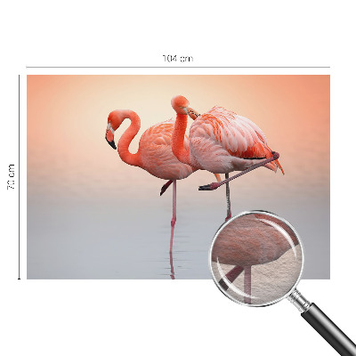 Bildtapete mit zartem Flamingo-Motiv