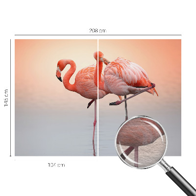 Bildtapete mit zartem Flamingo-Motiv