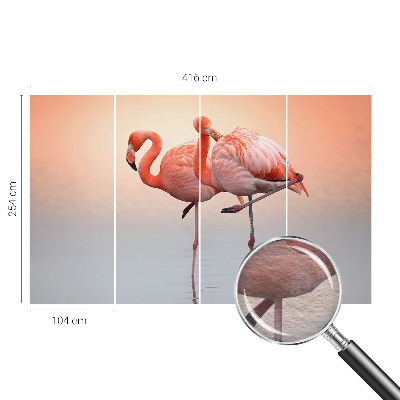 Bildtapete mit zartem Flamingo-Motiv