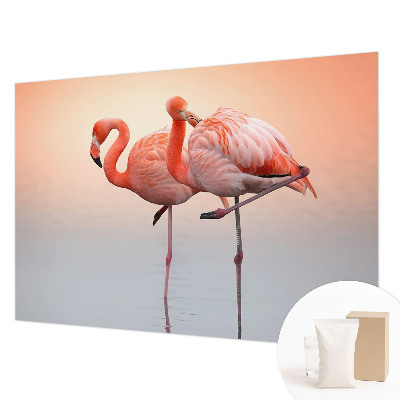 Bildtapete mit zartem Flamingo-Motiv