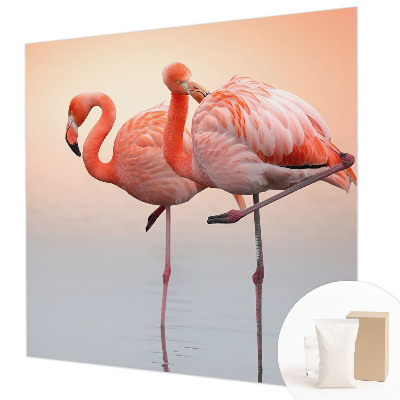 Bildtapete mit zartem Flamingo-Motiv