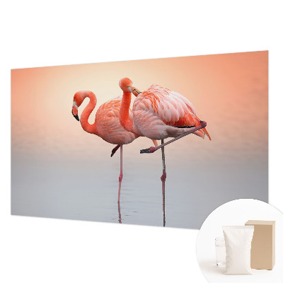 Bildtapete mit zartem Flamingo-Motiv