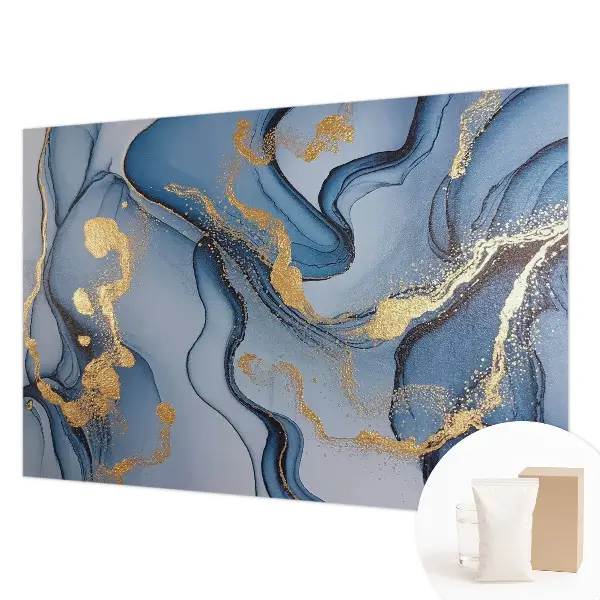 Fototapete fürs Schlafzimmer mit blauem Wellendesign