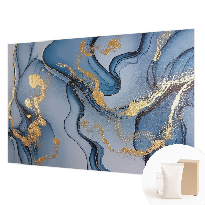 Fototapete fürs Schlafzimmer mit blauem Wellendesign