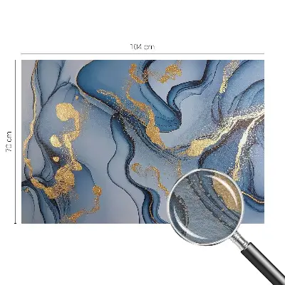 Fototapete fürs Schlafzimmer mit blauem Wellendesign