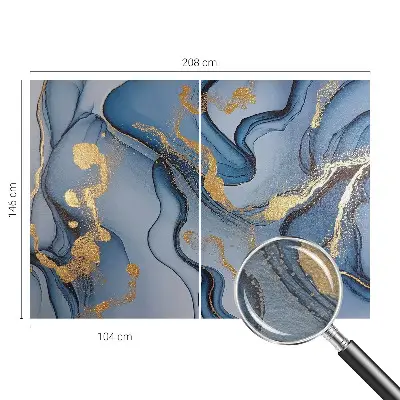 Fototapete fürs Schlafzimmer mit blauem Wellendesign