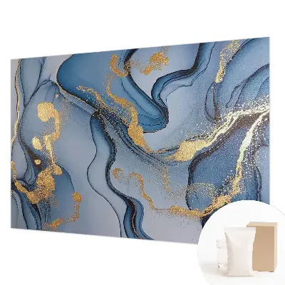 Fototapete fürs Schlafzimmer mit blauem Wellendesign